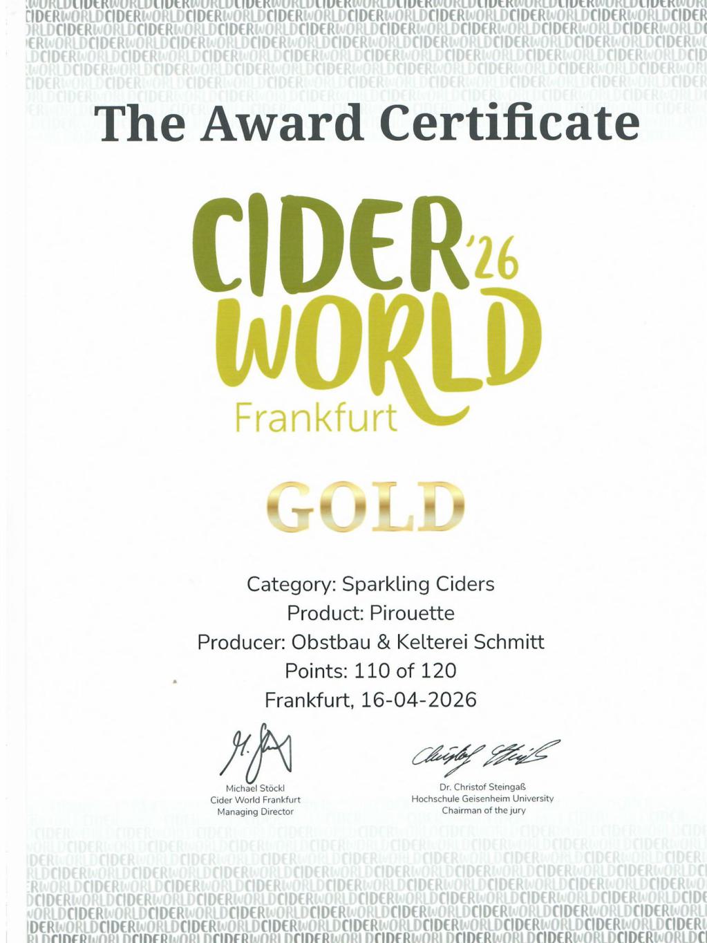 Cider World 2026,Gold